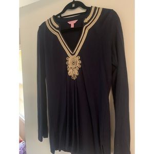 Lilly Pulitzer Navy & Gold Tunic